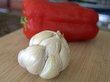 How to Roast Garlic and a Red Pepper