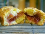 Orange Ricotta Muffins with Strawberry Jam