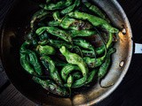 Blistered shishito peppers with shichimi togarashi