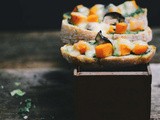 Butternut squash and green chutney tartines