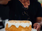 Cardamom and toasted coconut angel food cake