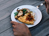 Channa masala frittata with baked spiced potatoes