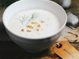 Chilled cucumber walnut yogurt soup