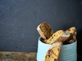 Chocolate raspberry whole-wheat biscotti