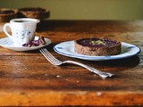 Cranberry walnut cream whole-rye tartlets