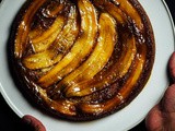 Ghee and cardamom scented upside down banana cake