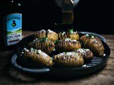 Hasselback potatoes with garam masala and cojita