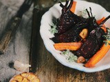 Oven roasted beets and carrots with coriander