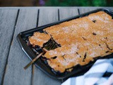 Peach-blueberry and rosemary slab pie