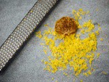 Salt cured egg yolk seasoned with garam masala