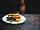 Seared paneer with tea and pineapple dressing