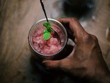 Strawberry basil rosé granita