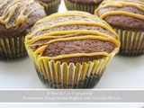 Persimmon Gingerbread Muffins with Caramel Drizzle