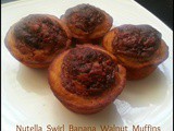 Nutella Swirl Banana-walnut Muffins