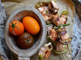 Salmon and Mushroom Skewer