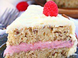 White chocolate pecan cake with raspberry white chocolate frosting recipe