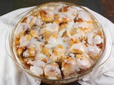 2-Ingredient Peach Cinnamon Roll Cobbler