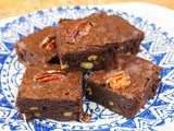 Bourbon Fudge Brownies with Spiced Pecans #Choctoberfest