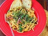 Bucatini with Pistachio Gremolata