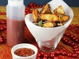 Garlic-Parmesan Potato Wedges with Homemade Ketchup