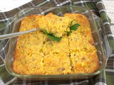 Ham & Cheese Corn Casserole (Spoon Bread) for #SundaySupper