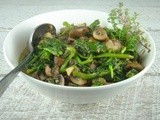 Quick Sauteed Rapini and Mushrooms