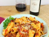 Rigatoni with Bolognese Sauce #WinePW