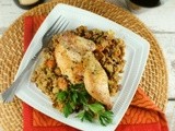 Roasted Cornish Hens with Persimmon Cornbread Dressing