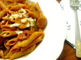 Pasta in red tomato sauce