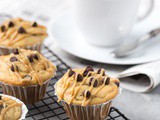 Chocolate Chip Peanut Butter Muffins with Peanut Butter Icing
