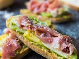 Guacamole and Prosciutto Toast