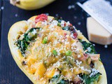 Low Carb Spinach Chicken Stuffed Spaghetti Squash