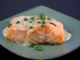 Roasted Salmon with White-Wine Sauce