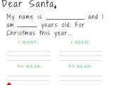 Want, Need, Wear, Read Christmas Printable