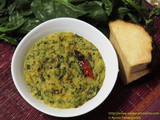 Andhra Ava Pettina Kanda Bachali Kura | Yam & Malabar Spinach with Mustard