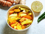 Fresh Turmeric Root and Mango Ginger Pickle in Lemon Juice