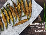 Bharwa Mirchi / Besan Stuffed Mirchi / Stuffed Green Chili Fry