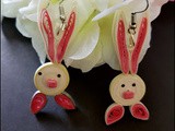 Easter Bunny Quilling earring
