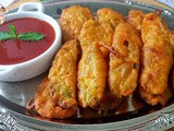 Pudina ke Pakode/पुदिना भज्जी/Mint Fritters