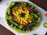 Vegan Avocado Naan(Roti) Pizza | No Cook Vegan Avocado Pesto Pizza