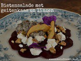 Bietensalade met geitenkaas en linzen