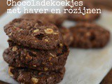 Chocoladekoekjes met haver en rozijnen