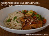 Gemarineerde kip met sesam, ketjap en honing