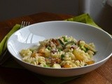 Pasta met bospaddenstoelen en pompoen