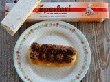 Eclair con crema al torrone e mousse al cioccolato