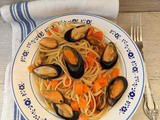 Linguine con peperoni snack e cozze