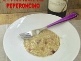 Risotto con crema di carciofi e formaggio al peperoncino