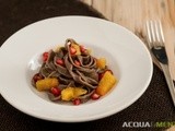 Tagliatelle al cacao con zucca e melograno