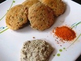 Oats - Rava Idli with Ground Nut Chutney