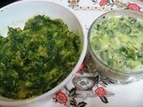 Palak - Sweet Potato  Palya & Mosaru Bajji